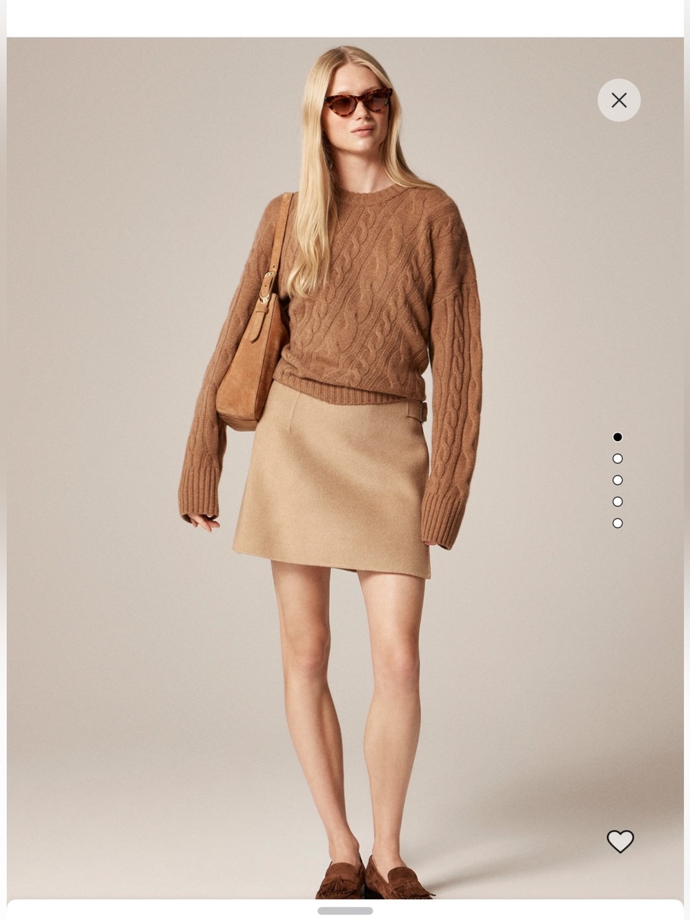 J.Crew Collection Mario Bellucci Wool Cashmere Mini Skirt Brown 12